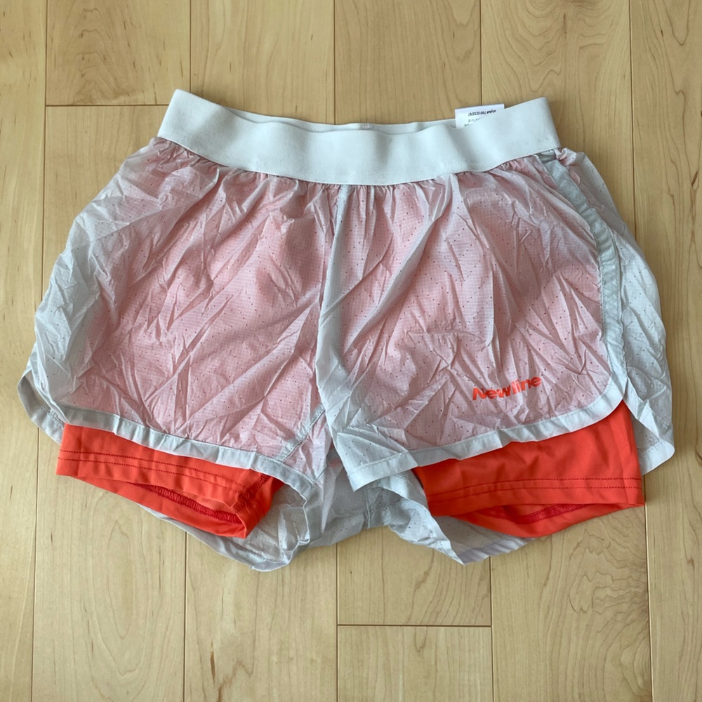 White Newline running shorts size S